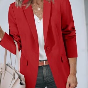 Elegant Red Women's Blazer